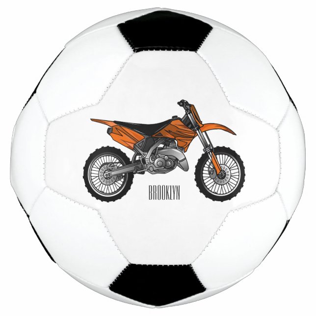 Dirt bike off-road motorrad / motocross-Cartoon Fußball (Vorderseite)