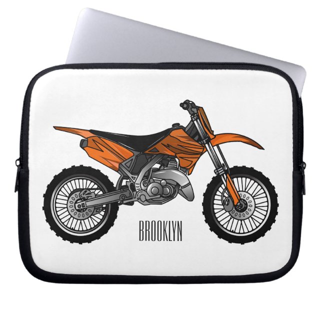 Dirt bike off-road motorrad / motocross-Cartoon Laptopschutzhülle (Vorderseite)