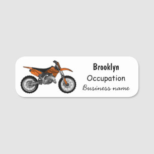 Dirt bike off-road motorrad / motocross-Cartoon Namensschild