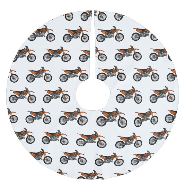 Dirt bike off-road motorrad / motocross-Cartoon Polyester Weihnachtsbaumdecke (Vorderseite)