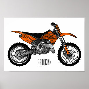 Dirt bike off-road motorrad / motocross-Cartoon Poster