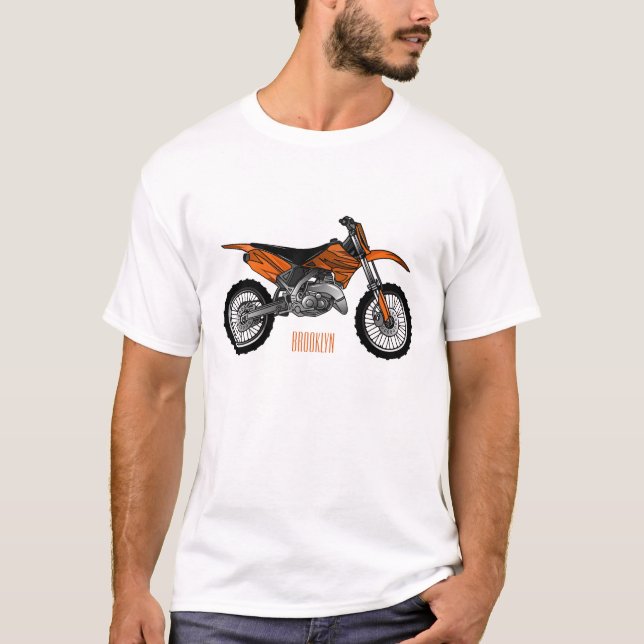 Dirt bike off-road motorrad / motocross-Cartoon T-Shirt (Vorderseite)