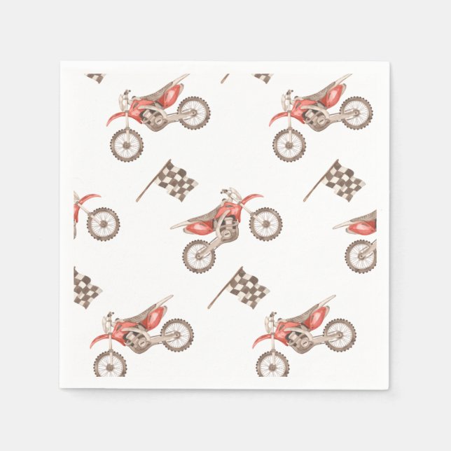 Dirt Bike Party Paper Napkins | Bike Napkins Serviette (Vorderseite)
