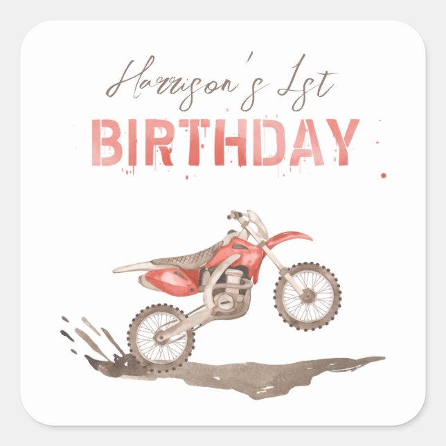 Dirt Bike Party Sticker Tags | Racing Sticker Tags (Vorderseite)
