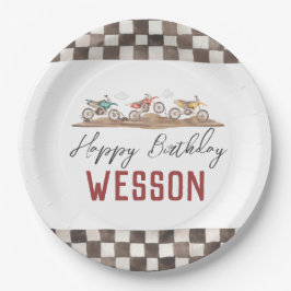 Dirt Bike Party Teller, Motorrad-Teller Pappteller