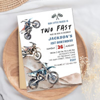 Dirt Bike Race Boy 2. Geburtstags-Party Einladung
