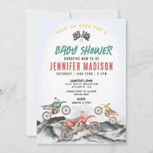 Dirt Bike Race Kinderdusche Einladung für Junge