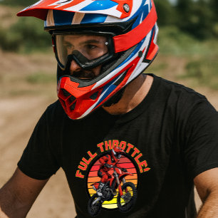 Dirt Bike Racer auf Retro-Sonnenuntergangs-Vorlage T-Shirt