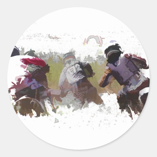 Dirt-bike-Racers Runder Aufkleber (Vorderseite)