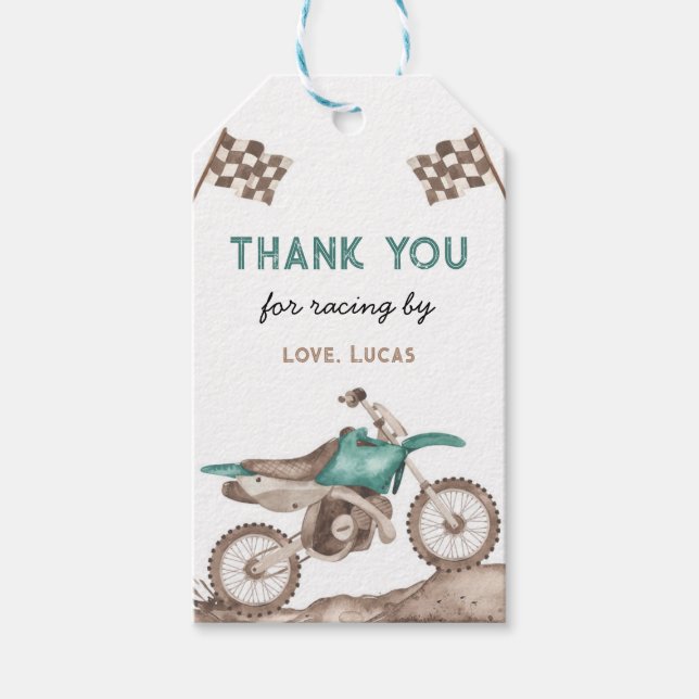 Dirt Bike, Racing Bike, Motocross Geschenkmarke Geschenkanhänger (Vorderseite)