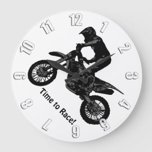 Dirt-bike Racing Große Wanduhr