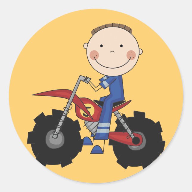 Dirt Bike Racing Tshirts und Geschenke Runder Aufkleber (Vorderseite)