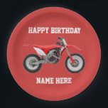 Dirt Bike Red Birthday Sport Paper Teller<br><div class="desc">Diese Teller sind ideal für Kinder oder Erwachsene,  die von Lieben Fahrräder schmutzen und auf den Wegen reiten. Für den Rennsieger werden diese sportlichen Papier-Teller ihnen dabei helfen,  stilvoll zu feiern.</div>