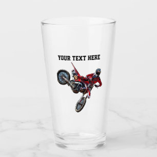 Dirt Bike Red Custom Sports Name Racing Glas
