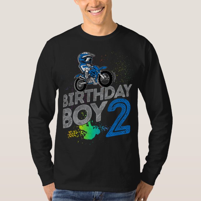 Dirt Bike Rider 2 Jahre Altes Motocross 2. Geburts T-Shirt (Vorderseite)
