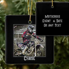 Dirt Bike Rider Boys Foto Square Keramikornament