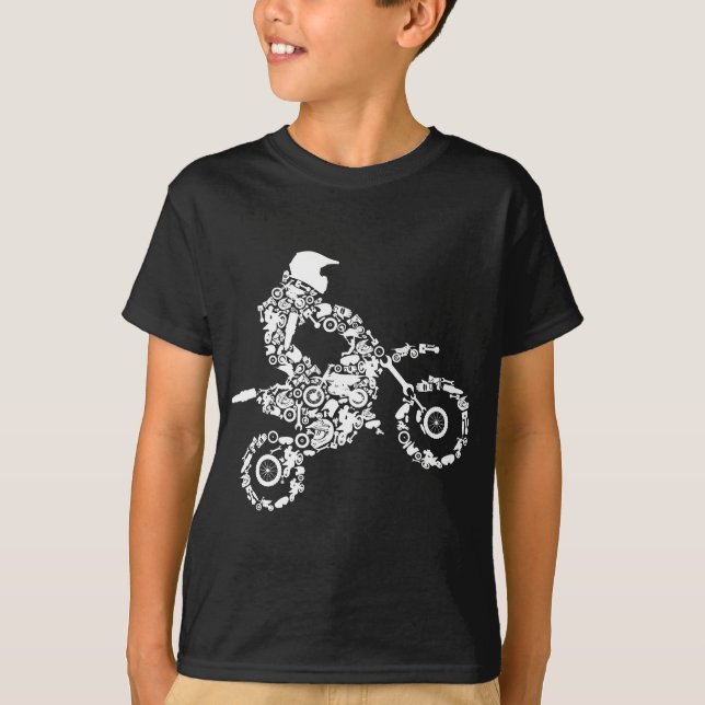 Dirt Bike Rider Motocross Enduro Dirt Biking Boys T-Shirt (Vorderseite)