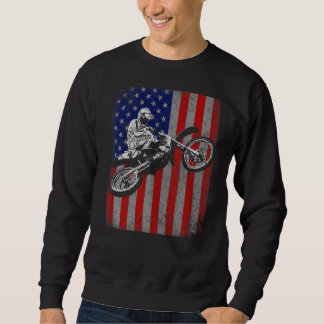 Dirt Bike Rider Motocross Racer Amerikanische Flag Sweatshirt