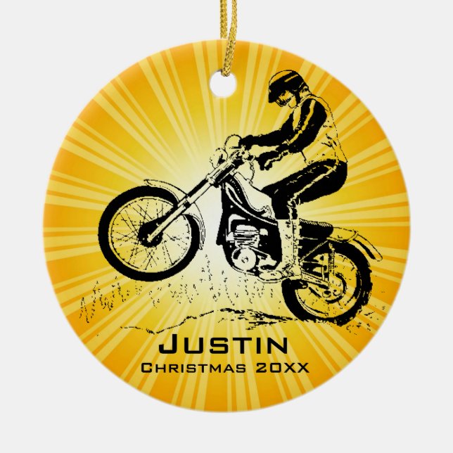 Dirt Bike Rider Ornament (Vorne)