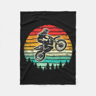 Dirt Bike Rider Vintag Motorrad Motocross Fleecedecke