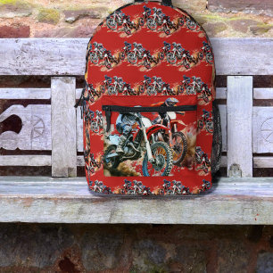 Dirt Bike Riders Motocross Rennen Bedruckter Rucksack