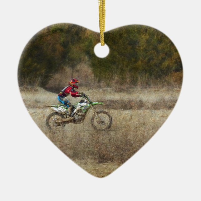 Dirt Bike Riding Keramik Ornament (Vorne)