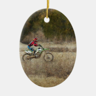 Dirt Bike Riding Keramik Ornament