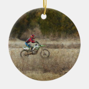 Dirt Bike Riding Keramik Ornament