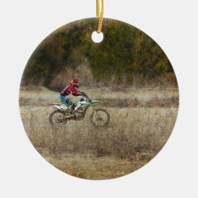 Dirt Bike Riding Keramikornament (Vorne)