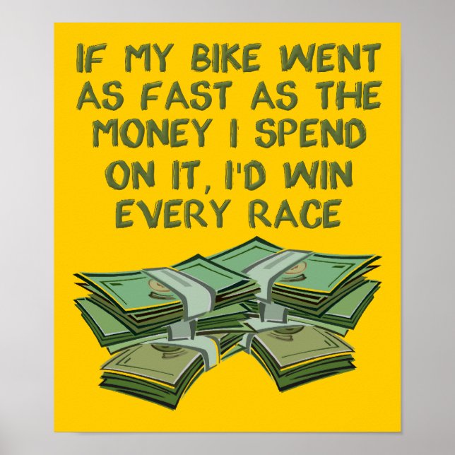 Dirt Bike so schnell wie Geld lustiges Motocross P Poster (Vorne)