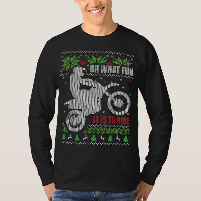 Dirt Bike Ugly Weihnachtsmotocross Was Spaß ist es T-Shirt (Vorderseite)