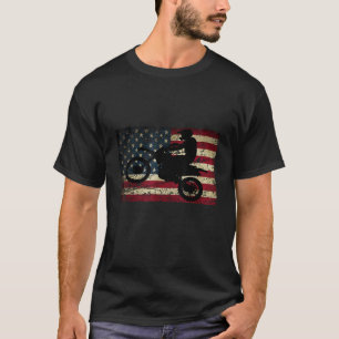 Dirt Bike USA Flag T - Shirt Motocross American Fl