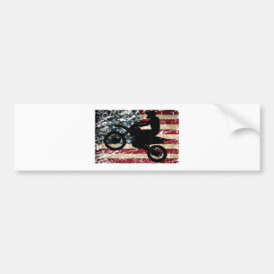 Dirt Bike USA Flag T - Shirt Motocross American Fl Autoaufkleber