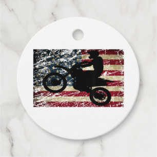 Dirt Bike USA Flag T - Shirt Motocross American Fl Geschenkanhänger