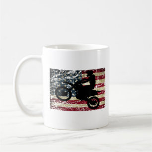 Dirt Bike USA Flag T - Shirt Motocross American Fl Kaffeetasse