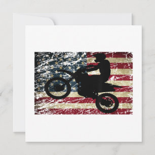 Dirt Bike USA Flag T - Shirt Motocross American Fl Save The Date