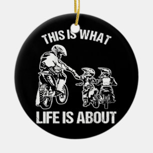 Dirt Bike Vater Motocross Motorrad FMX Biker Keramik Ornament