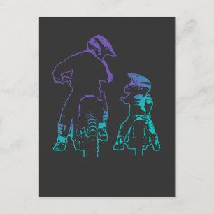 Dirt Bike Vater und Son Motocross Bike Postkarte
