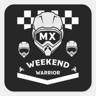 Dirt Bike Weekend Warrior Motocross Rider Quadratischer Aufkleber