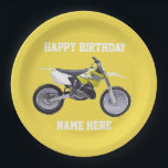 Dirt Bike Yelllow Birthday Sport Paper Teller<br><div class="desc">Diese Teller sind ideal für Kinder oder Erwachsene,  die von Lieben Fahrräder schmutzen und auf den Wegen reiten. Für den Rennsieger werden diese sportlichen Papier-Teller ihnen dabei helfen,  stilvoll zu feiern.</div>