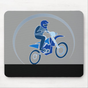 Dirt Biker, der ein Rad macht. Mousepad