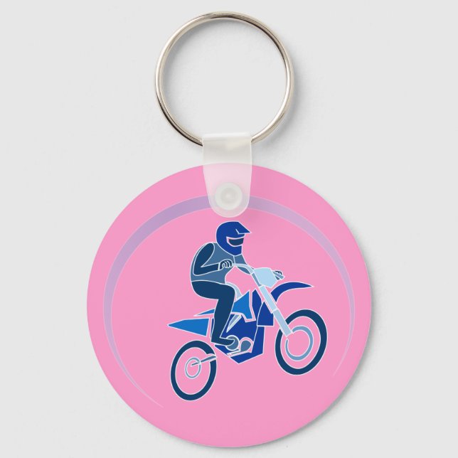 Dirt Biker Vector Biking Schlüsselanhänger (Vorderseite)