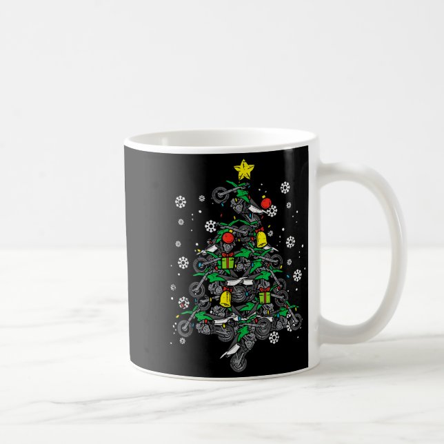 Dirt Bikes Christmas Tree Xmas Motocross Men Boy  Kaffeetasse (Rechts)