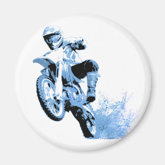 Dirt Biking im Schlamm in Blau Magnet