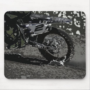 Dirt Biking (Schwarz & Weiß) Mousepad