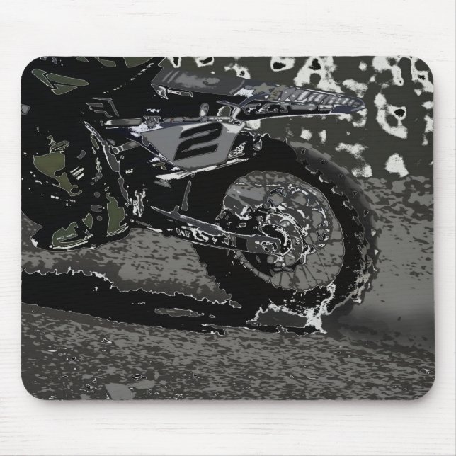 Dirt Biking (Schwarz & Weiß) Mousepad (Vorne)