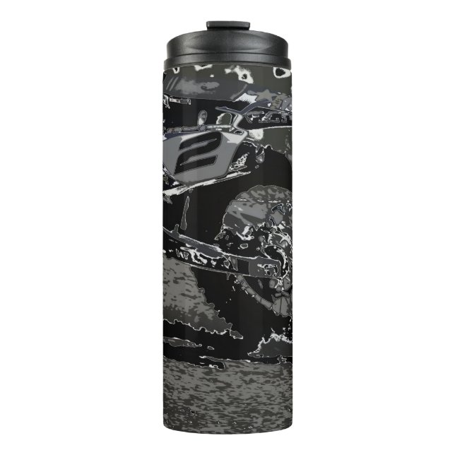 Dirt Biking (Schwarz & Weiß) Thermosbecher (Vorderseite)