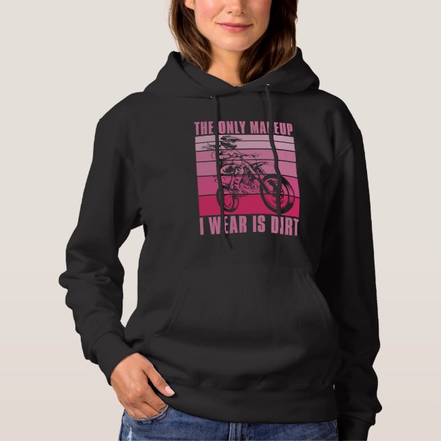 Dirt Biking Sister Makeup Mx Bike I Sparkle Even I Hoodie (Vorderseite)