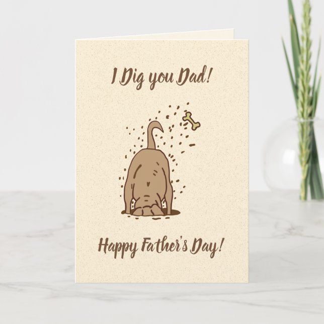 Dirt Digging Hunde - Glücklicher Vatertag. Karte (Vorderseite)