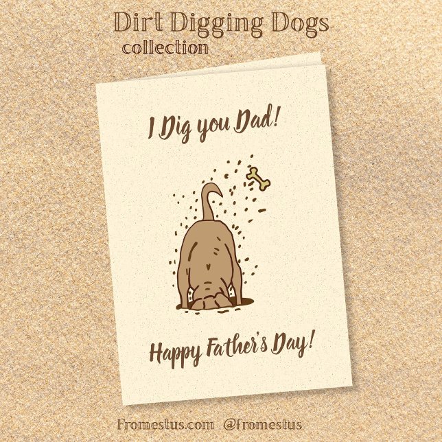 Dirt Digging Hunde - Glücklicher Vatertag. Karte (Von Creator hochgeladen)
